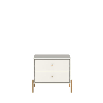Jasper - Nightstand With 2 Drawers - Off White - The Sleep Loft - Online Mattress Showroom NYC