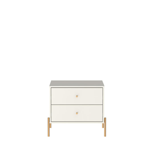 Jasper - Nightstand With 2 Drawers - Off White - The Sleep Loft - Online Mattress Showroom NYC