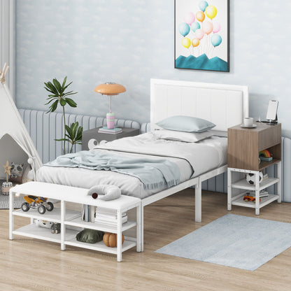 Platform Bed With 2 Tier Storage Shelves, Storage Cabinet - The Sleep Loft - Online Mattress Showroom NYC