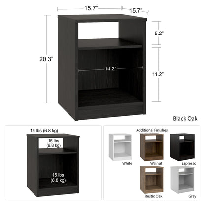 Open Shelf Nightstand - White - The Sleep Loft - Online Mattress Showroom NYC
