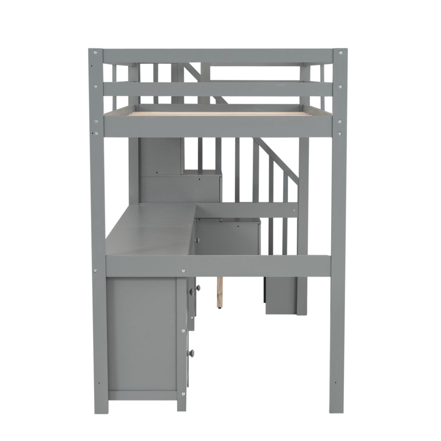Loft Bed Frame With Built In Desk And Double Storage Drawers - The Sleep Loft - Online Mattress Showroom NYC
