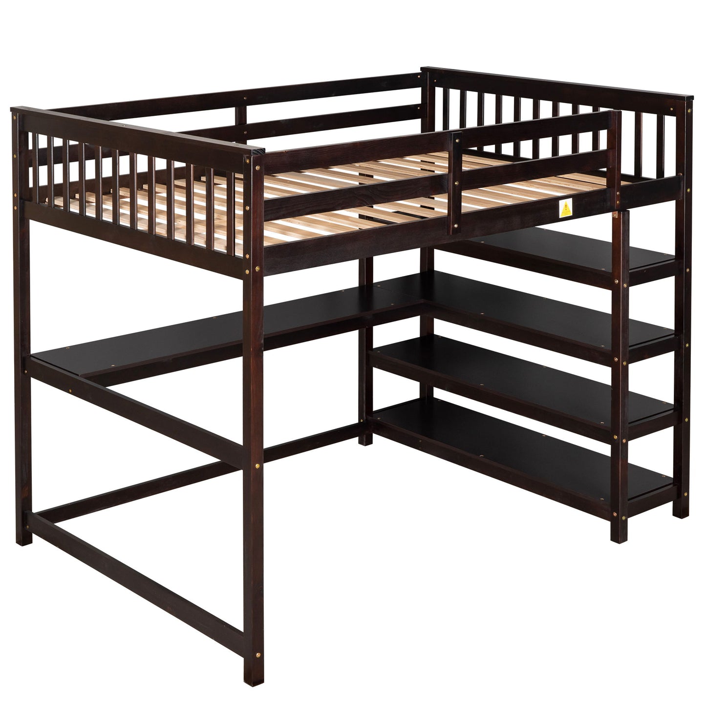 Loft Bed With Storage Shelves And Under Bed Desk - The Sleep Loft - Online Mattress Showroom NYC