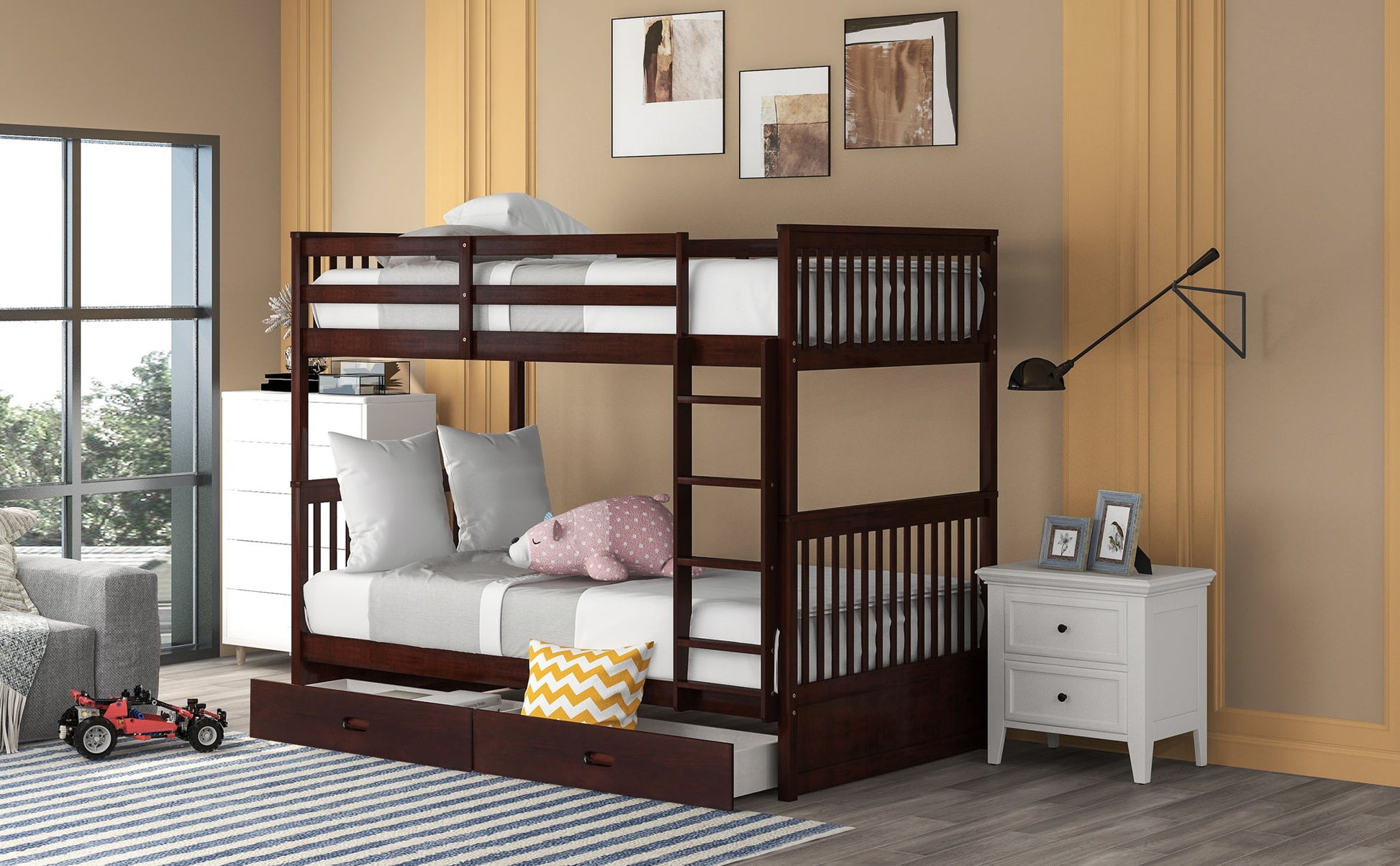 Bunk Bed With Ladders And 2 Storage Drawers - The Sleep Loft - Online Mattress Showroom NYC