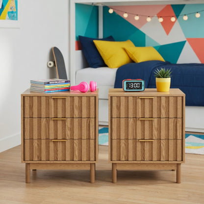 Fluted 3 Drawer Dresser