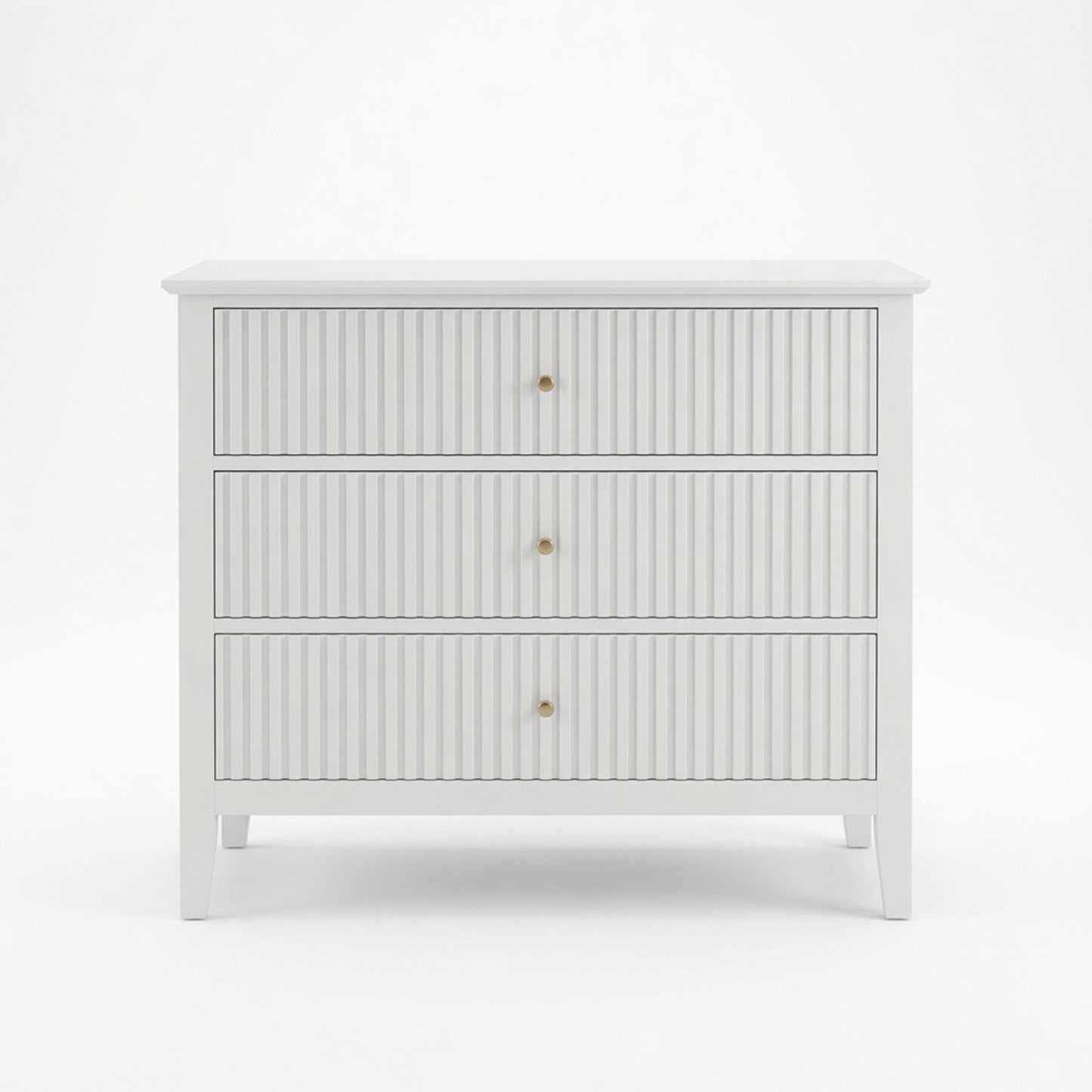 3 Drawer Nightstand, Wide With Soft Close Slides - White