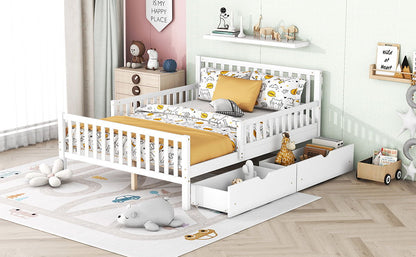 Platform Bed With Guardrails On Both Sides And 2 Storage Drawers - The Sleep Loft - Online Mattress Showroom NYC