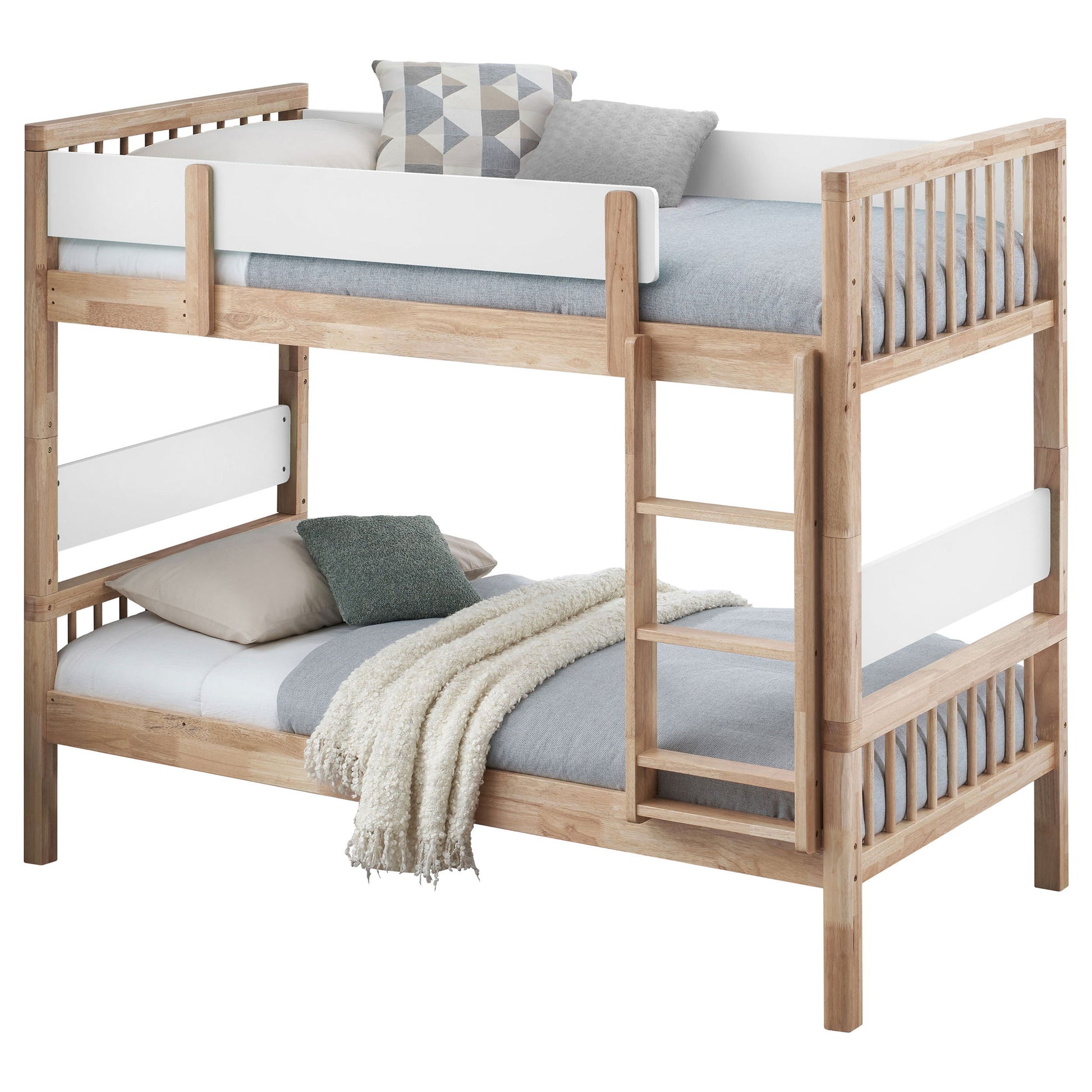 Ponderosa - Twin Over Twin Bunk Bed With Accents - Natural - The Sleep Loft - Online Mattress Showroom NYC