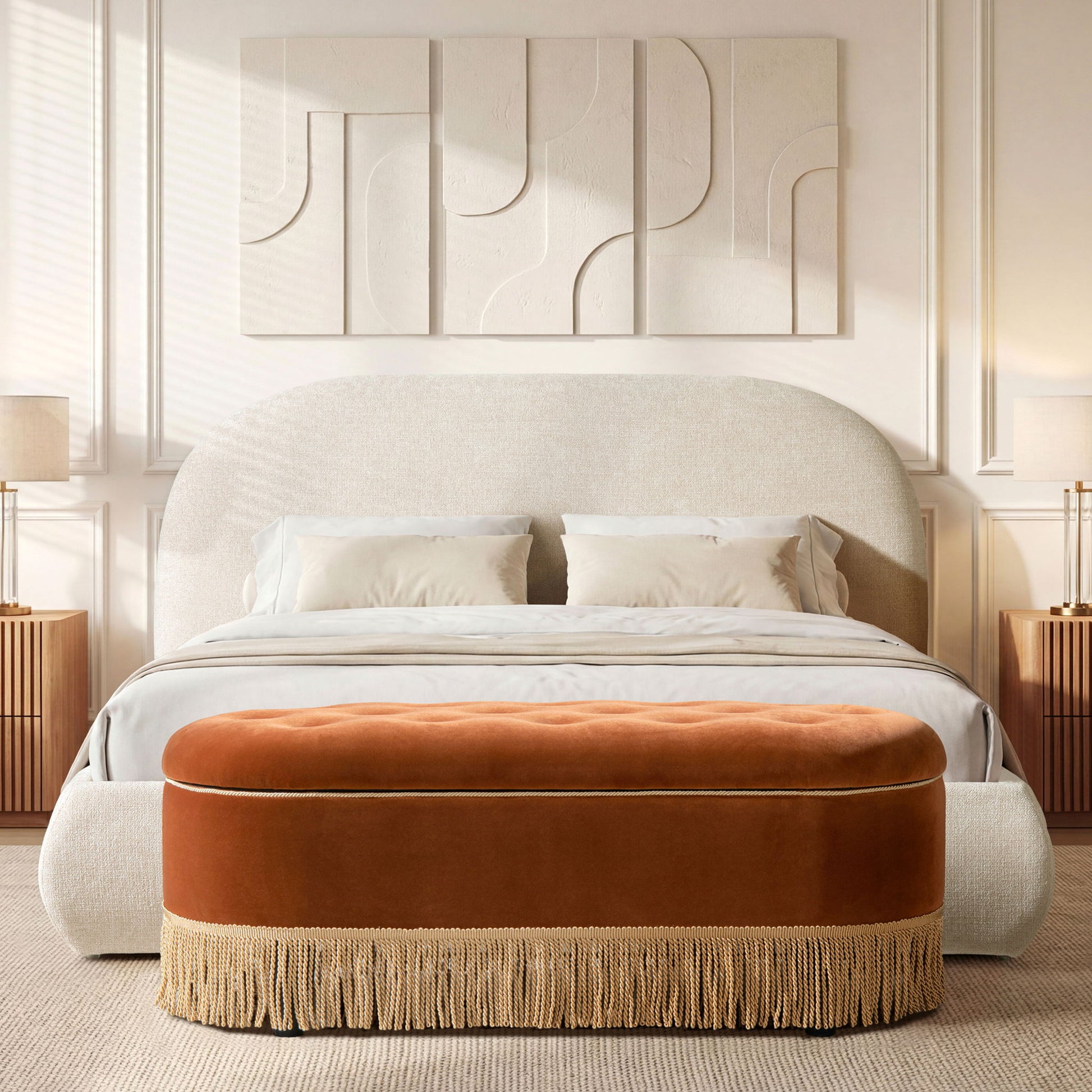 Archie Puffy Grounded - Upholstered Platform Bed - The Sleep Loft - Online Mattress Showroom NYC