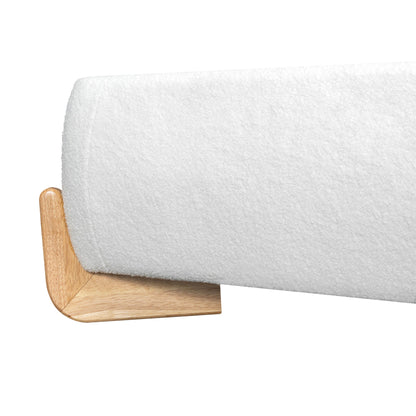 Elegant Boucle Upholstered Bed With Solid Wood Feet