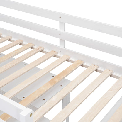 Loft Bed With Retractable Writing Desk And 4 Drawers, With Lateral Portable Desk And Shelves - The Sleep Loft - Online Mattress Showroom NYC