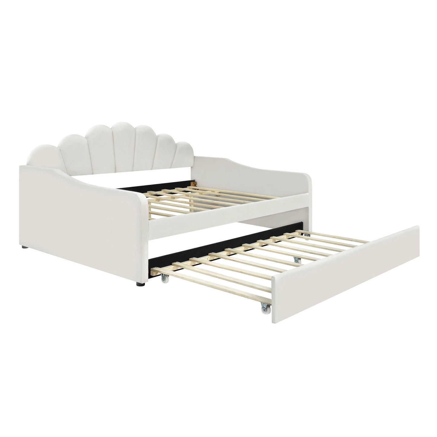 Upholstery Daybed Frame With Shell Shaped Backrest - The Sleep Loft - Online Mattress Showroom NYC