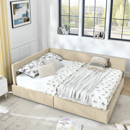 Mid-Century Storage Upholstered Tufted Bed Frame With Backrest And Armrests - The Sleep Loft - Online Mattress Showroom NYC