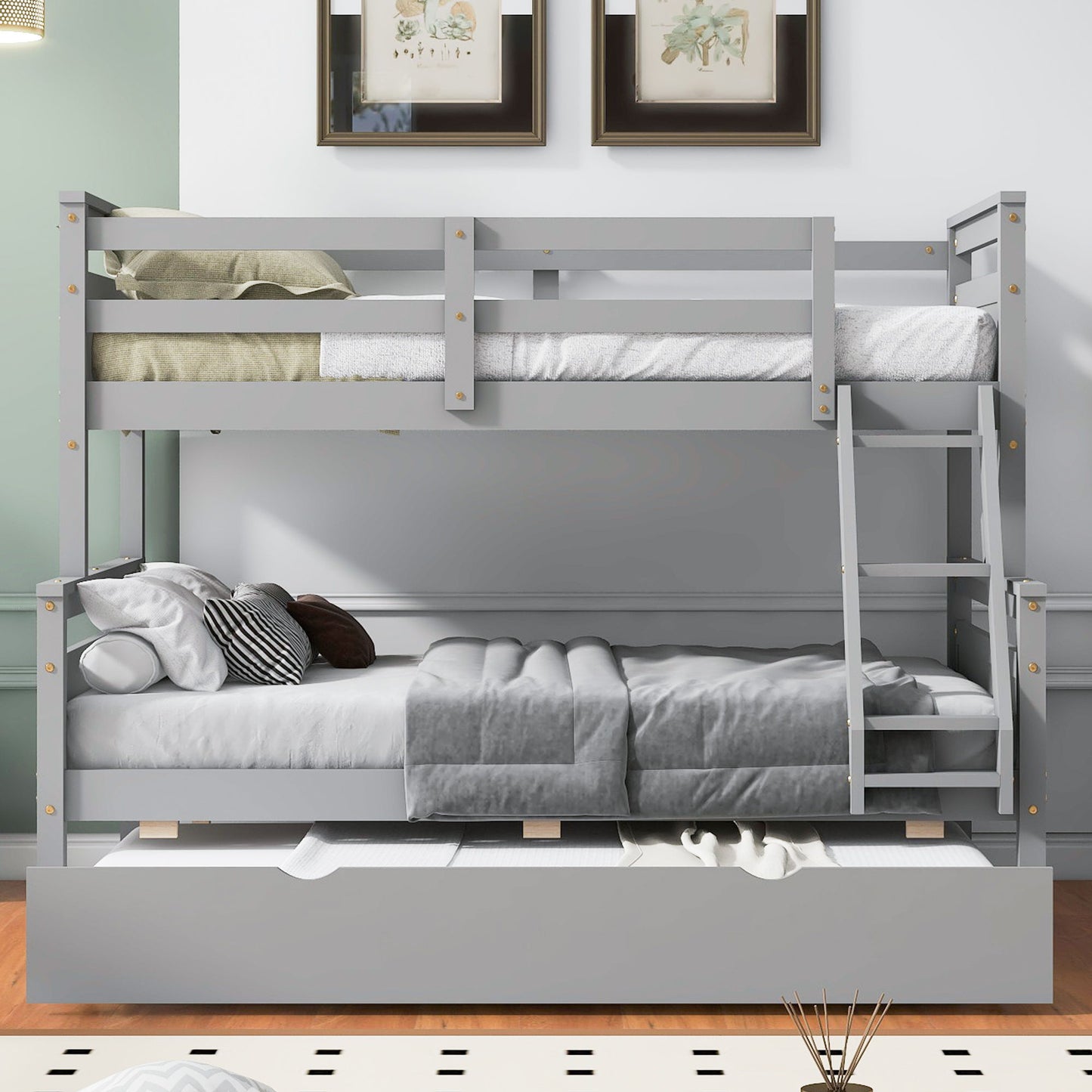 Bunk Bed With Ladder And Safety Guardrail - The Sleep Loft - Online Mattress Showroom NYC
