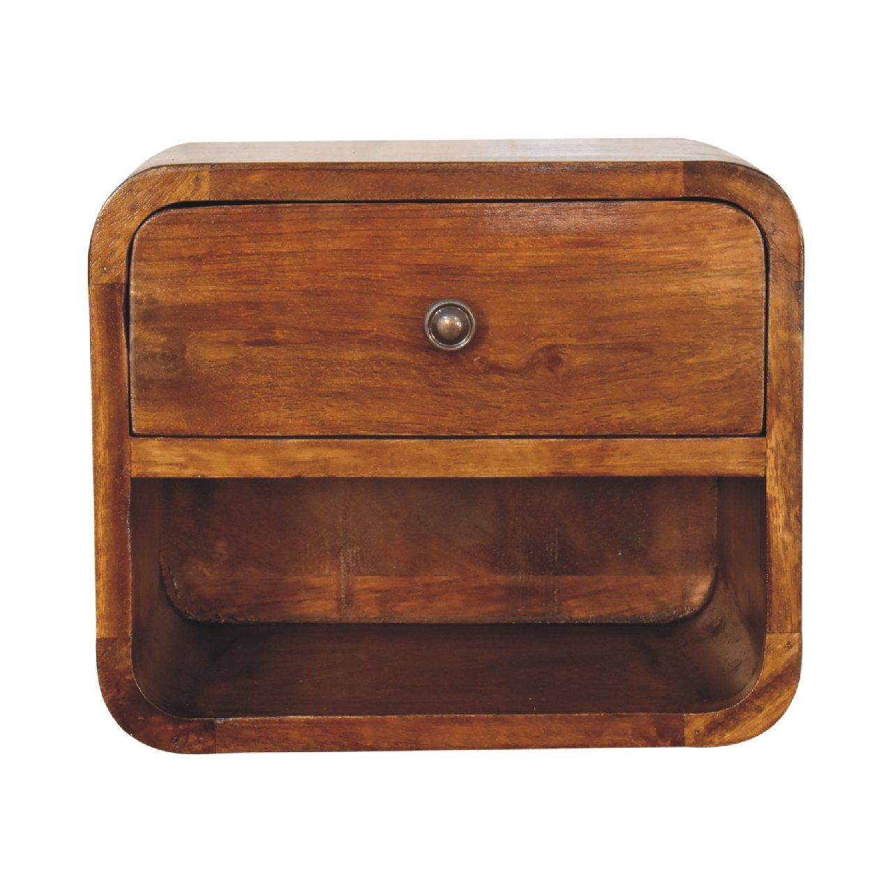 Curve Upper Slot Floating Nightstand - The Sleep Loft - Online Mattress Showroom NYC