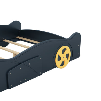 Race Car Shaped Platform Bed With Wheels And Storage - The Sleep Loft - Online Mattress Showroom NYC