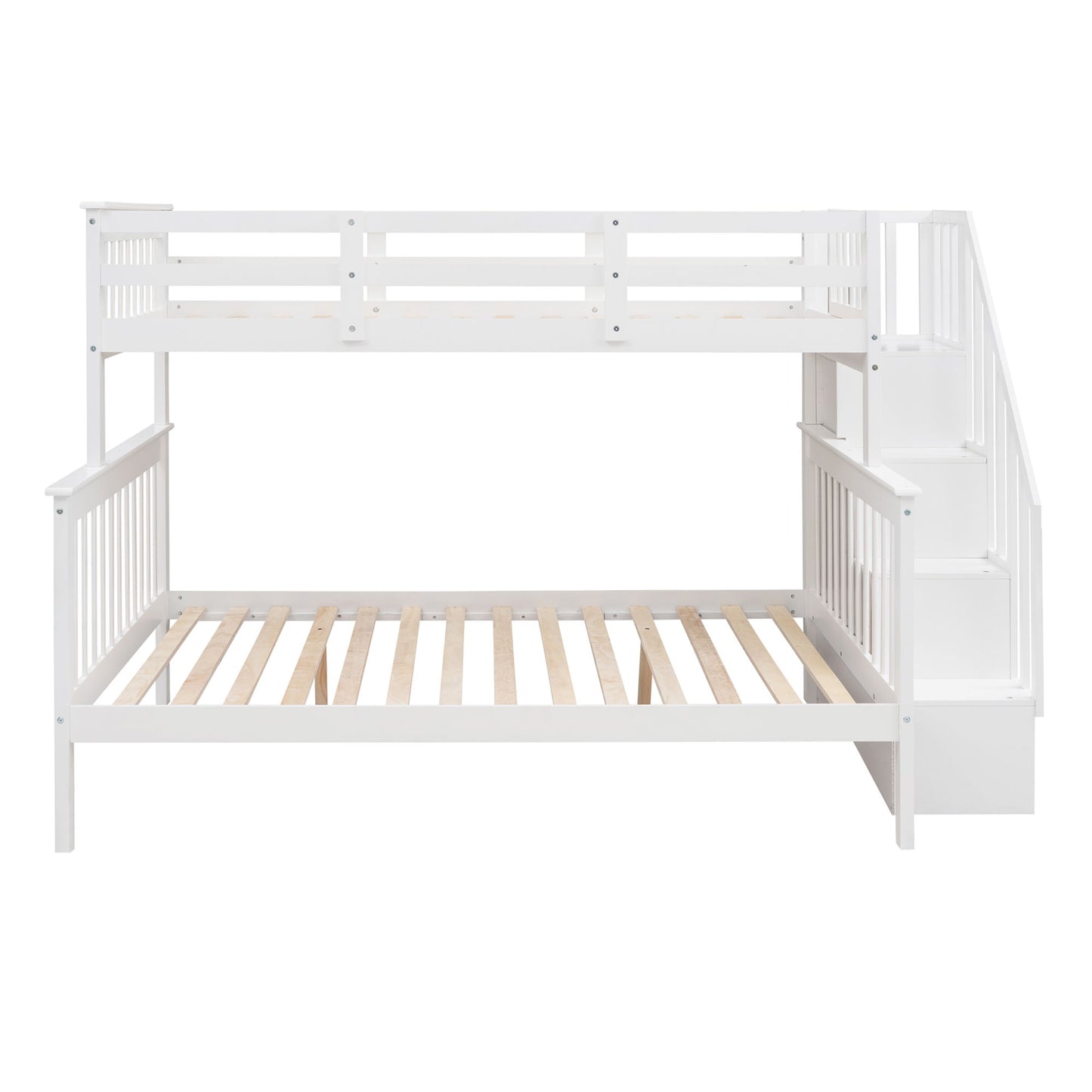 Stairway Bunk Bed With Storage And Guard Rail For Bedroom - The Sleep Loft - Online Mattress Showroom NYC