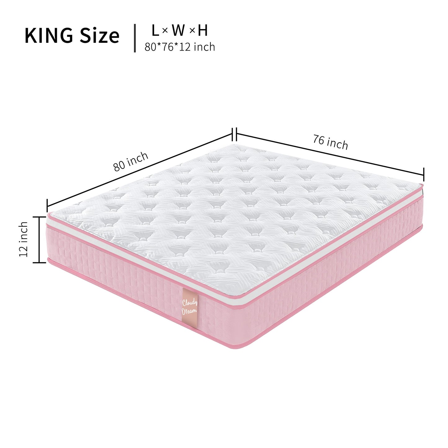 12" Hybrid Mattress With Individual Pocket Spring, Comortable Memory Foam - The Sleep Loft - Online Mattress Showroom NYC