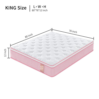 12" Hybrid Mattress With Individual Pocket Spring, Comortable Memory Foam - The Sleep Loft - Online Mattress Showroom NYC