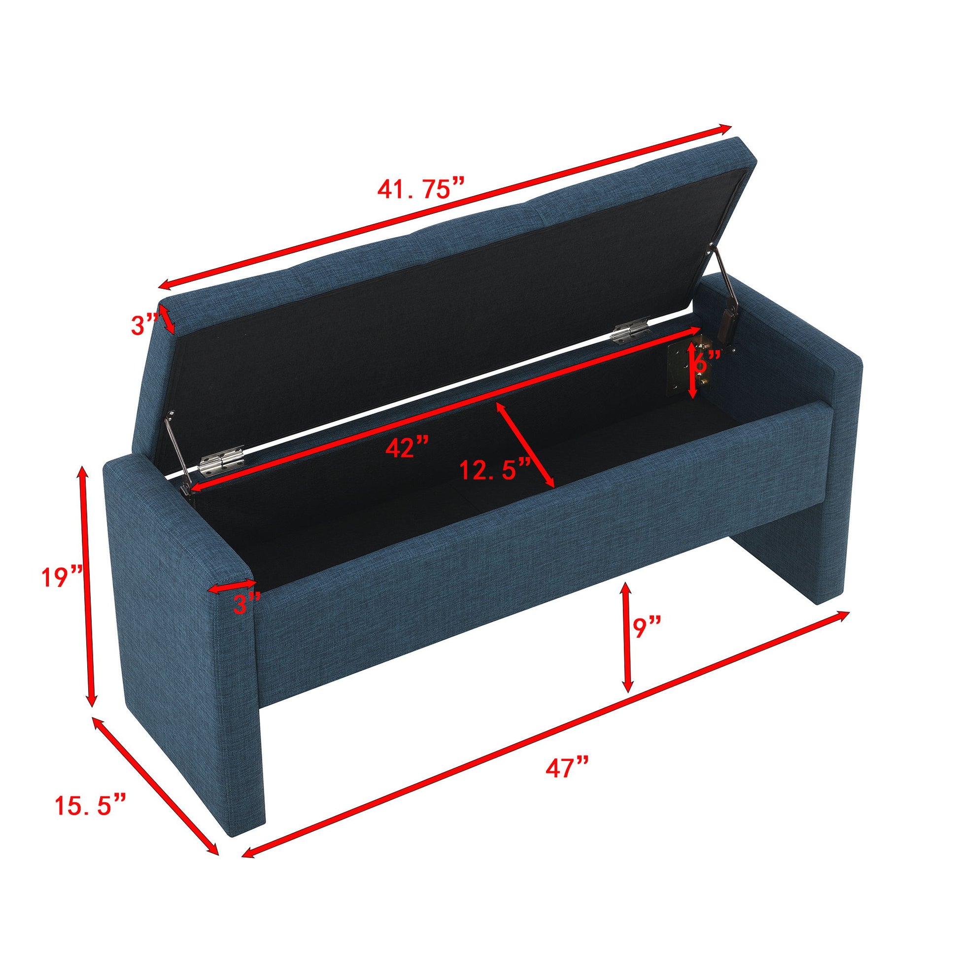 Modern Upholstered Large Bed End Bench With Storage - The Sleep Loft - Online Mattress Showroom NYC