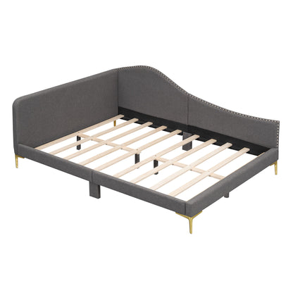 Upholstered Daybed With Headboard And Armrest, Support Legs - The Sleep Loft - Online Mattress Showroom NYC