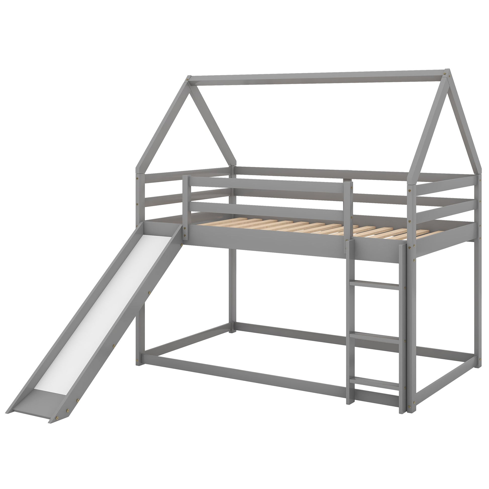 House Shape Bunk Bed With Slide And Ladder - The Sleep Loft - Online Mattress Showroom NYC