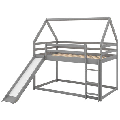 House Shape Bunk Bed With Slide And Ladder - The Sleep Loft - Online Mattress Showroom NYC