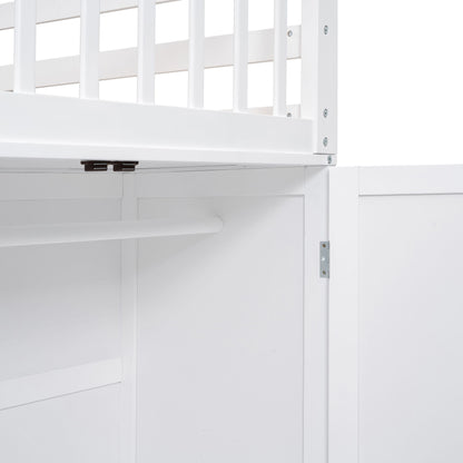 L Shaped Bunk Bed With 3 Drawers, Portable Desk And Wardrobe - The Sleep Loft - Online Mattress Showroom NYC