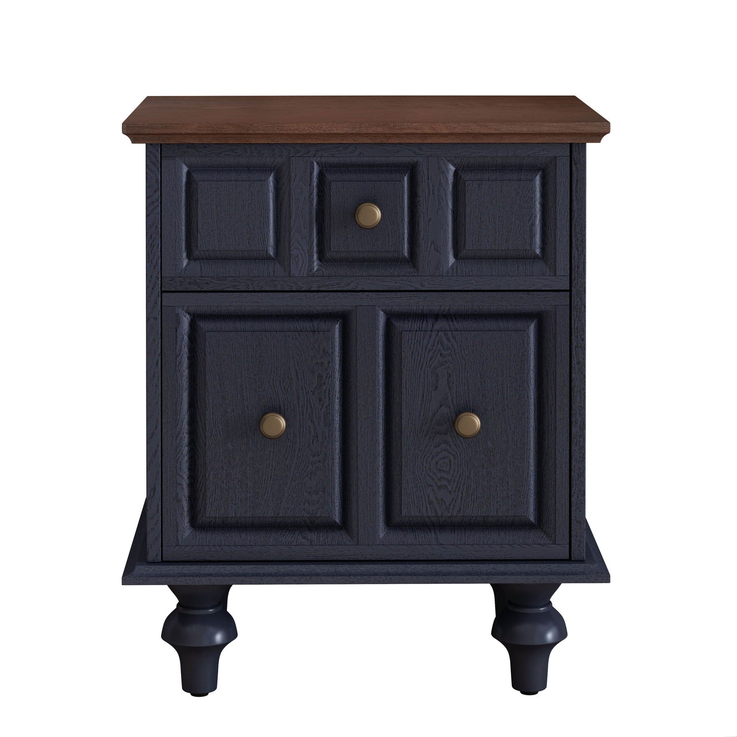 Vintage Nightstand With 2 Drawers And Roman Column Legs - The Sleep Loft - Online Mattress Showroom NYC