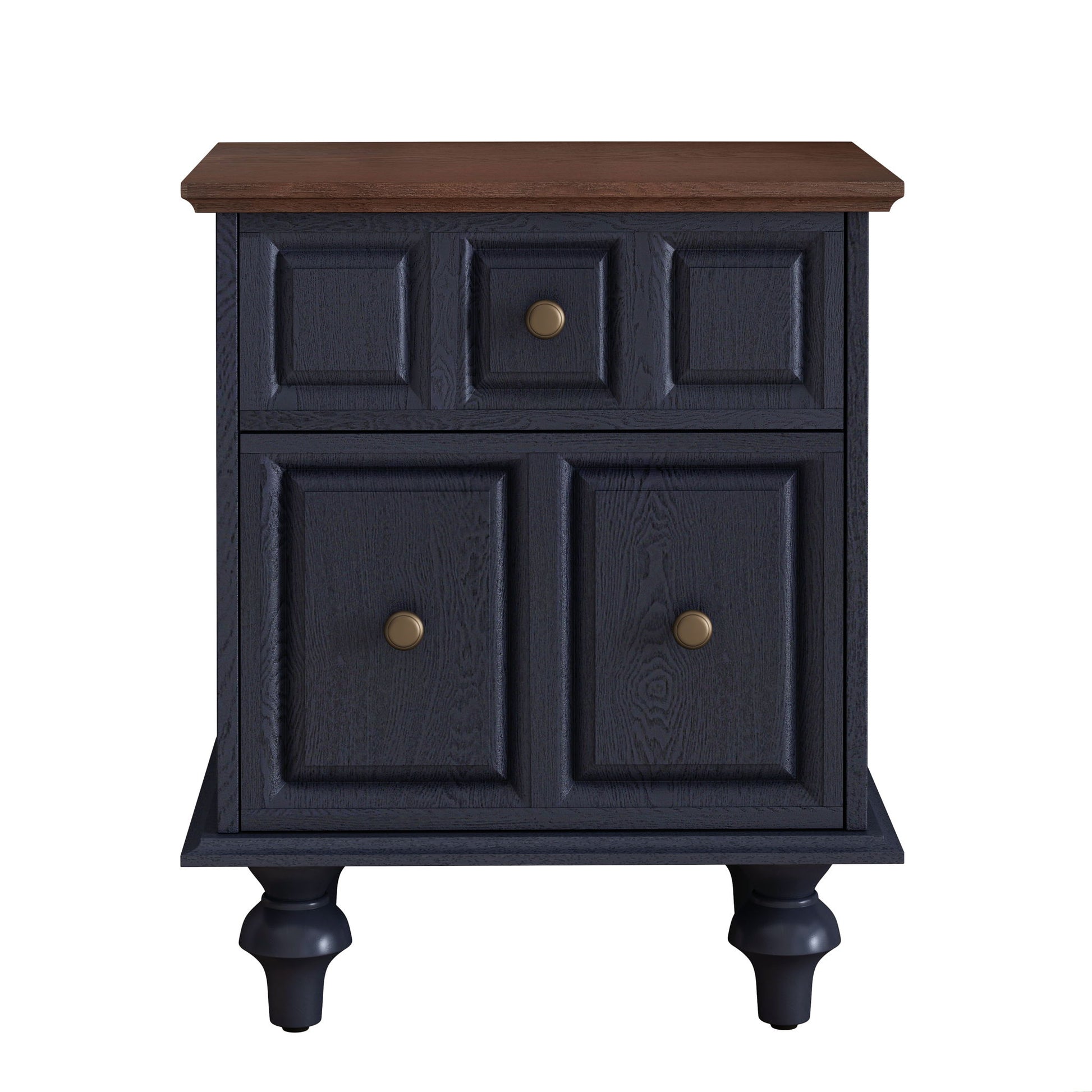 Vintage Nightstand With 2 Drawers And Roman Column Legs - The Sleep Loft - Online Mattress Showroom NYC