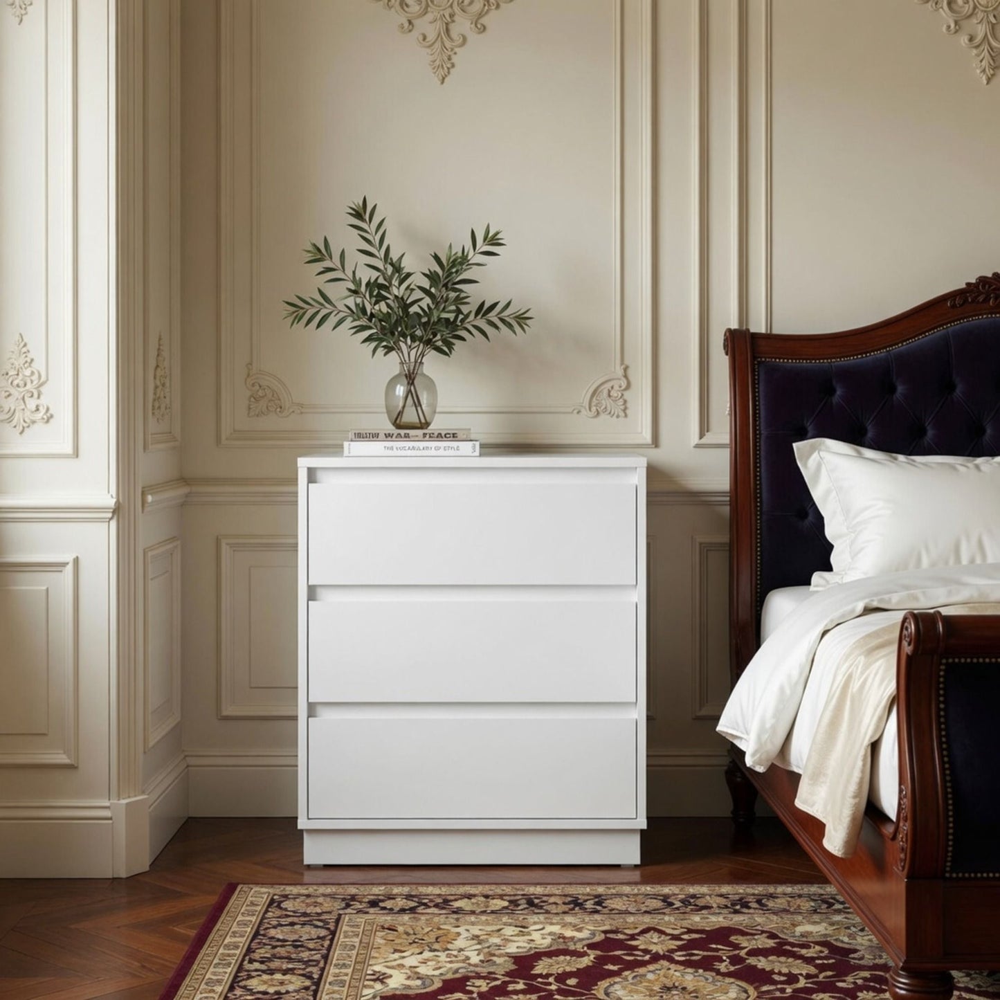 3 Drawer Nightstand, Bedroom Side Table