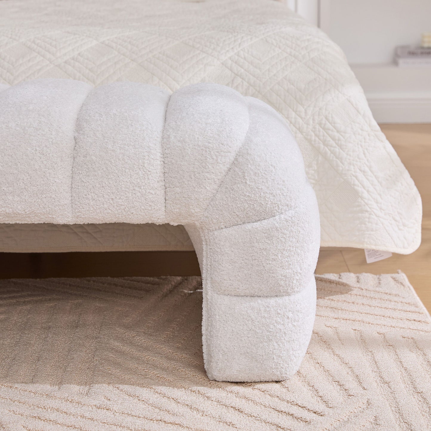 Modern Upholstered Armless Bed Bench With Channel Tufted Design - The Sleep Loft - Online Mattress Showroom NYC