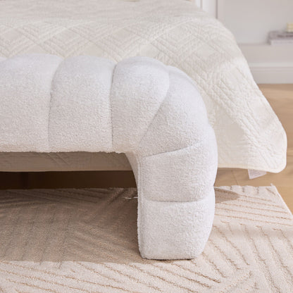 Modern Upholstered Armless Bed Bench With Channel Tufted Design - The Sleep Loft - Online Mattress Showroom NYC