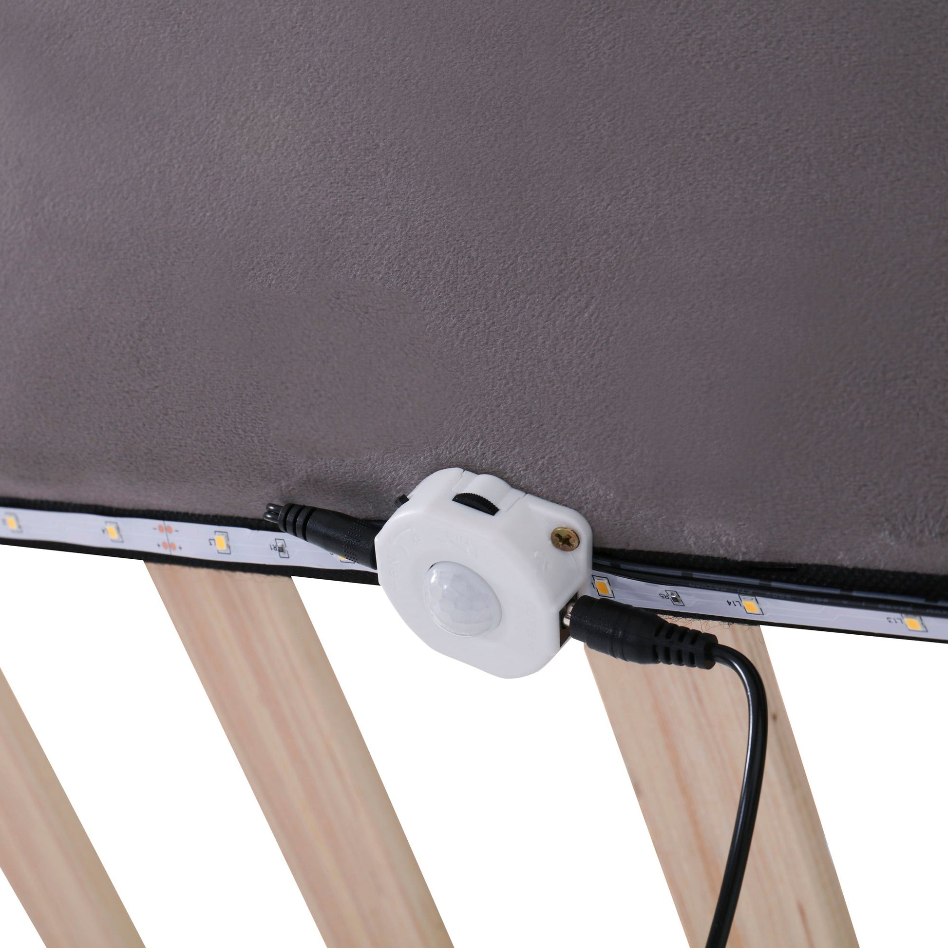 Upholstered Platform Bed With Sensor Light And 2 Large Backrests, With 2 Sets Of USB Port And Socket On Each Rear Bed Leg - The Sleep Loft - Online Mattress Showroom NYC