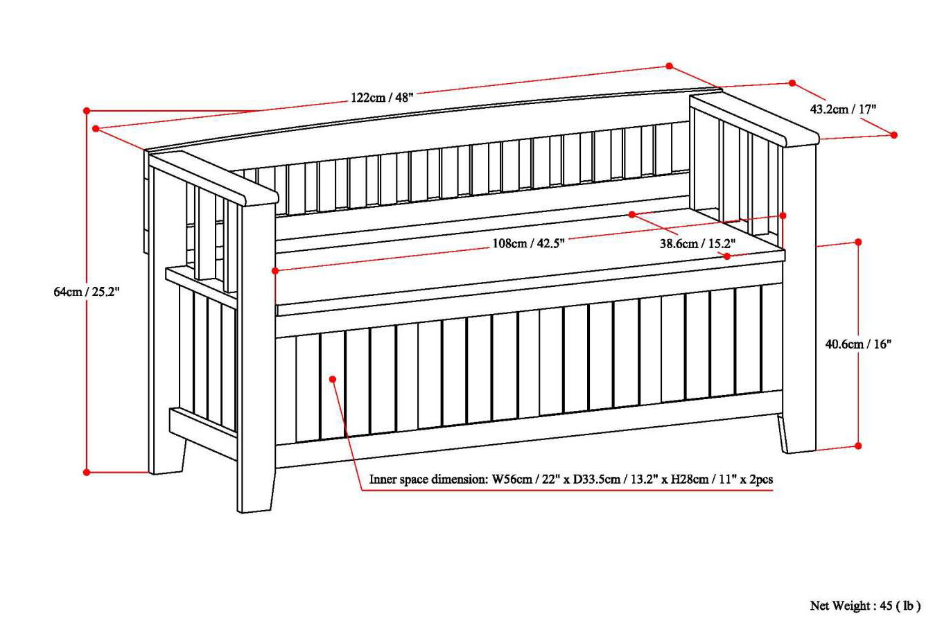 Acadian - Entryway Storage Bench, Handcrafted - The Sleep Loft - Online Mattress Showroom NYC
