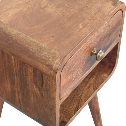 Mini California Curved Nightstand Wth Lower Slot - The Sleep Loft - Online Mattress Showroom NYC