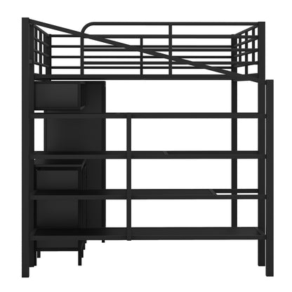 Full Size Loft Bed With Desk Set And Wardrobe - Black - The Sleep Loft - Online Mattress Showroom NYC