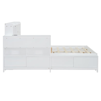 Platform Bed With Multi Functional Storage Space, Nightstand, 2 Drawers, USB Ports And Desk - The Sleep Loft - Online Mattress Showroom NYC