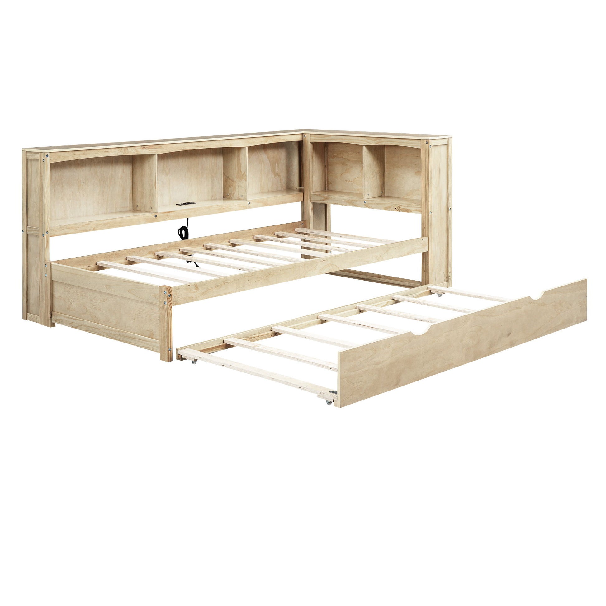Daybed With Trundle, Storage Cabinets, USB Ports - The Sleep Loft - Online Mattress Showroom NYC