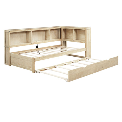 Daybed With Trundle, Storage Cabinets, USB Ports - The Sleep Loft - Online Mattress Showroom NYC