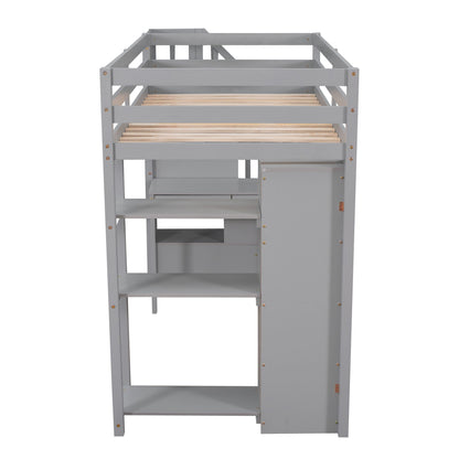 Loft Bed With Storage Drawers, Desk And Stairs With Shelves - The Sleep Loft - Online Mattress Showroom NYC