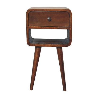 Mini Chestnut Curve Lower Bedside Nifhtstand - The Sleep Loft - Online Mattress Showroom NYC