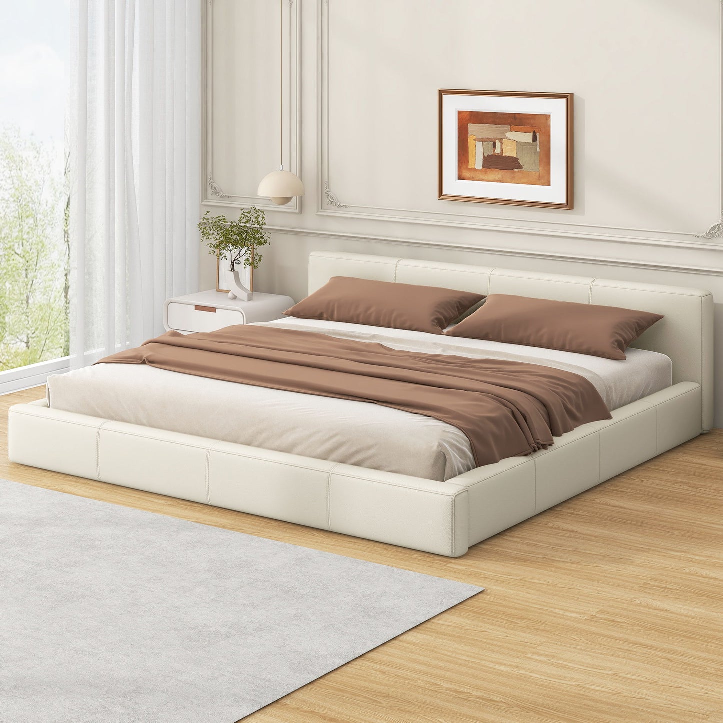 Stylish Upholstered Bed With Birch Wood Frame - The Sleep Loft - Online Mattress Showroom NYC
