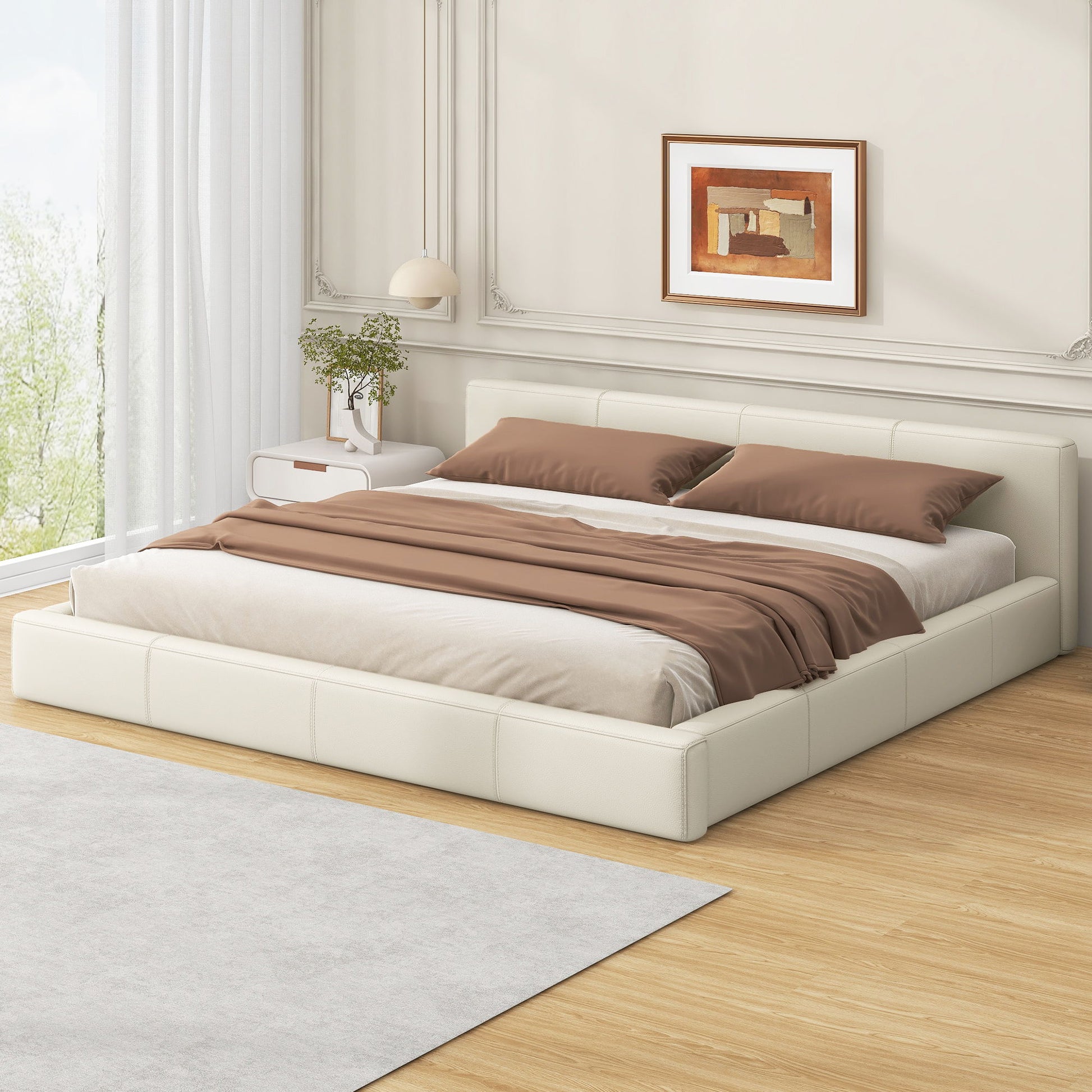 Stylish Upholstered Bed With Birch Wood Frame - The Sleep Loft - Online Mattress Showroom NYC