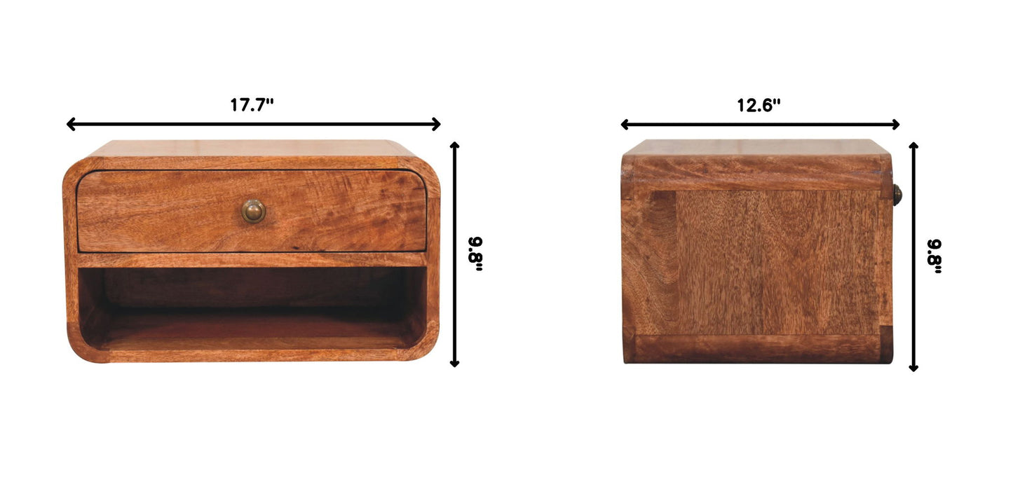 Curve Upper Slot Floating Nightstand - The Sleep Loft - Online Mattress Showroom NYC