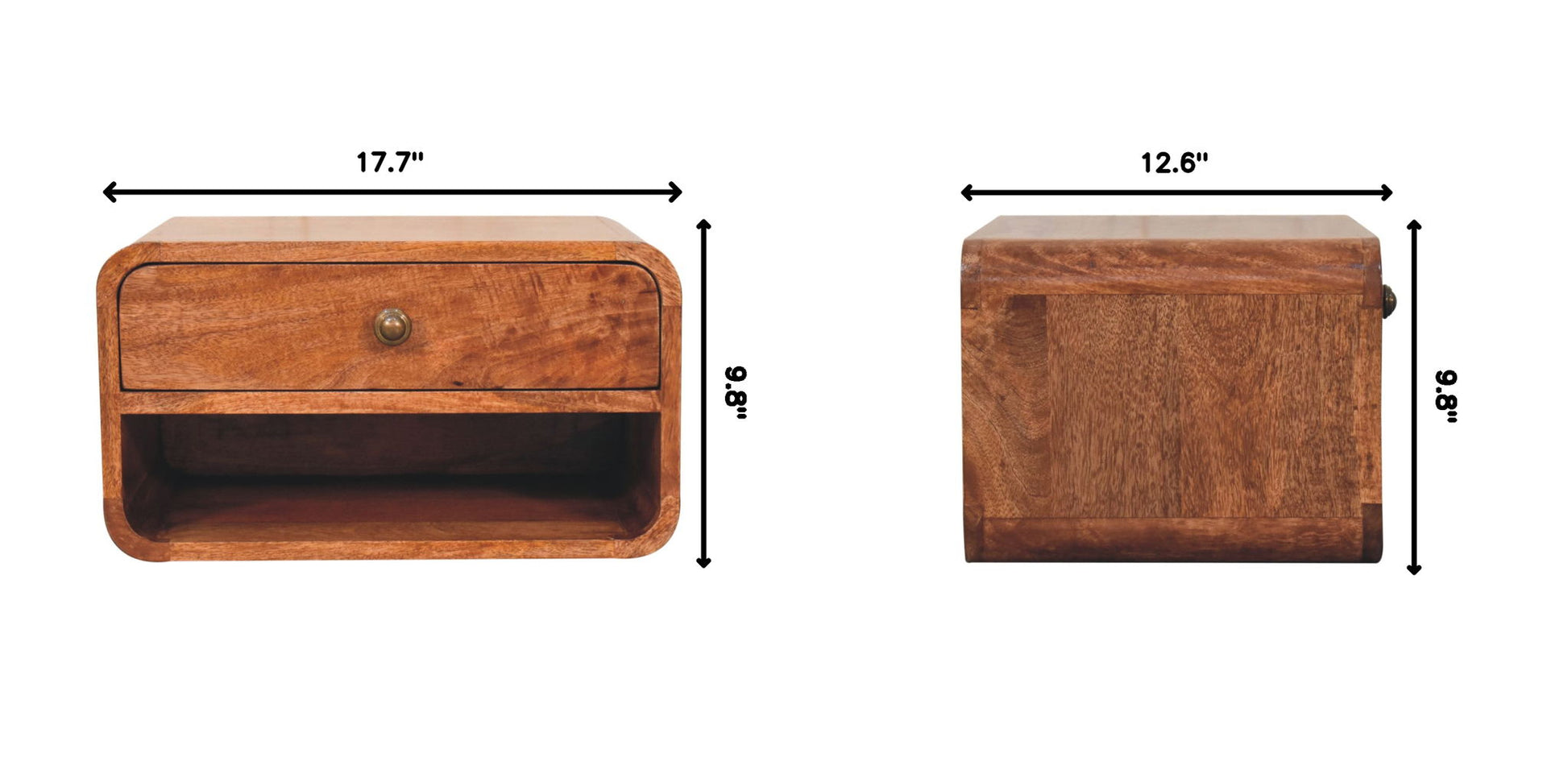 Curve Upper Slot Floating Nightstand - The Sleep Loft - Online Mattress Showroom NYC