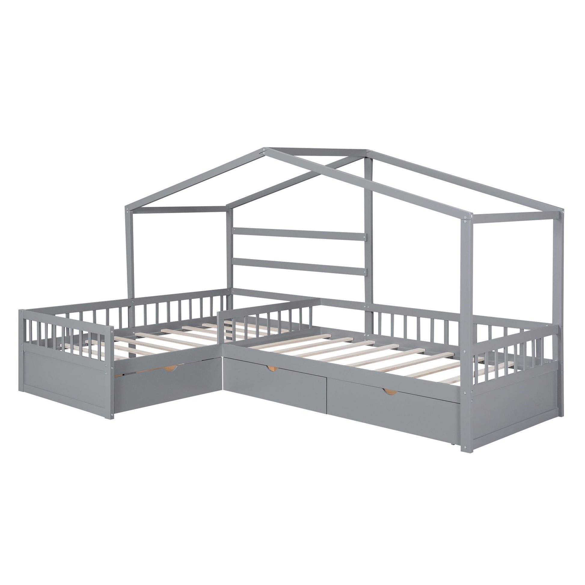 L Shape Platform Bed With 3 Storage Drawers - The Sleep Loft - Online Mattress Showroom NYC