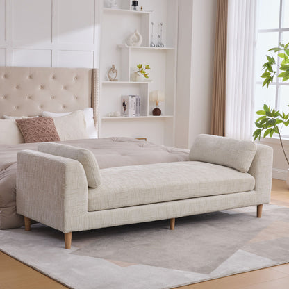 Modern Upholstered End Of Bed Bench With Armrests - The Sleep Loft - Online Mattress Showroom NYC