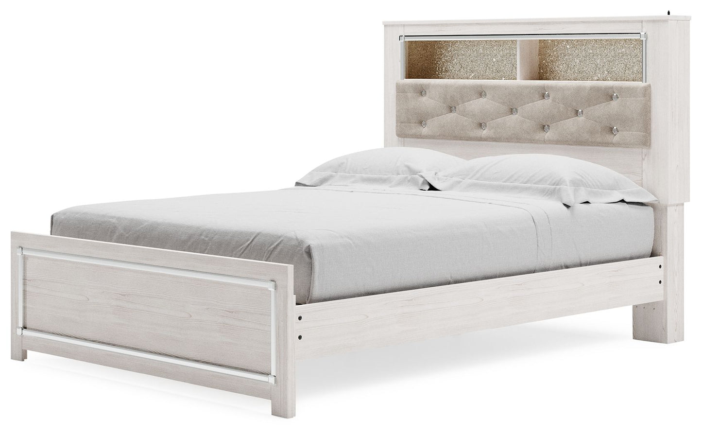 Altyra - Queen Panel Bookcase Bed With Roll Slats - White - The Sleep Loft - Online Mattress Showroom NYC