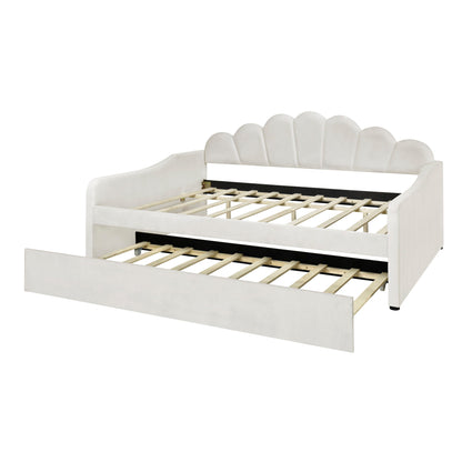 Upholstery Daybed Frame With Shell Shaped Backrest - The Sleep Loft - Online Mattress Showroom NYC