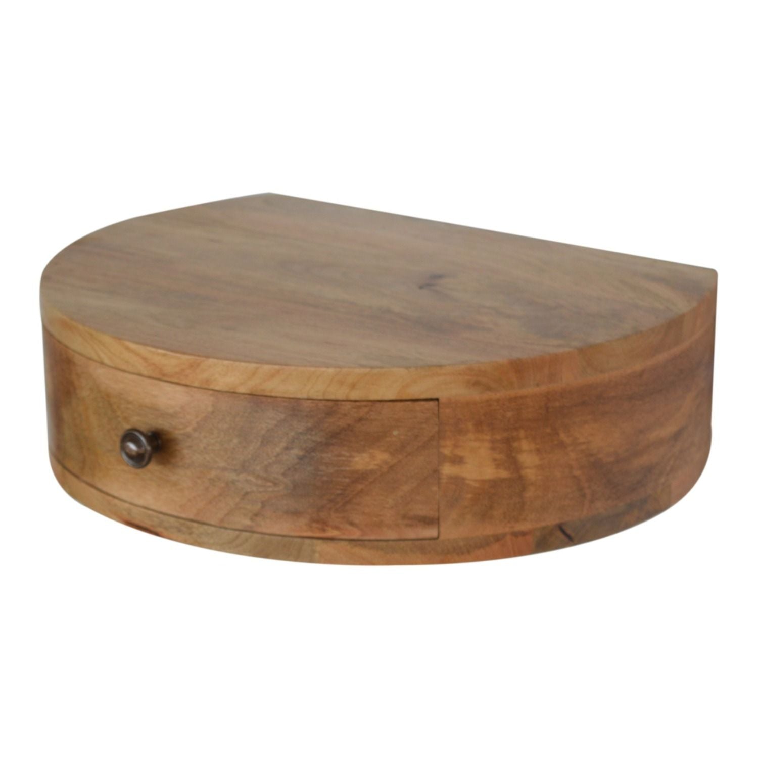 Wall Mounted Rounded Nightstand - Oak - The Sleep Loft - Online Mattress Showroom NYC